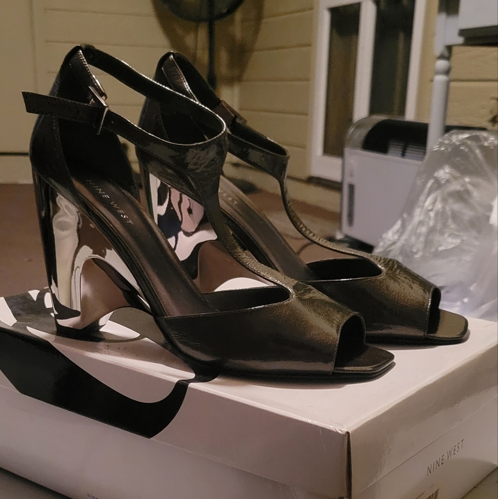 Black and Metallic Heel